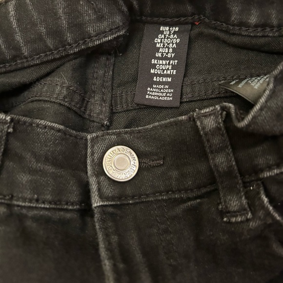 H&M Black Skinny Fit Denim Jeans Size 7 - Picture 3 of 4